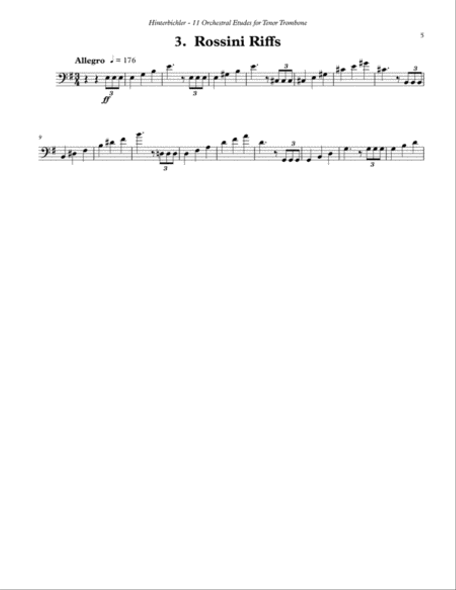 11 Orchestral Etudes for Tenor Trombone Score scores gallery preview page 5