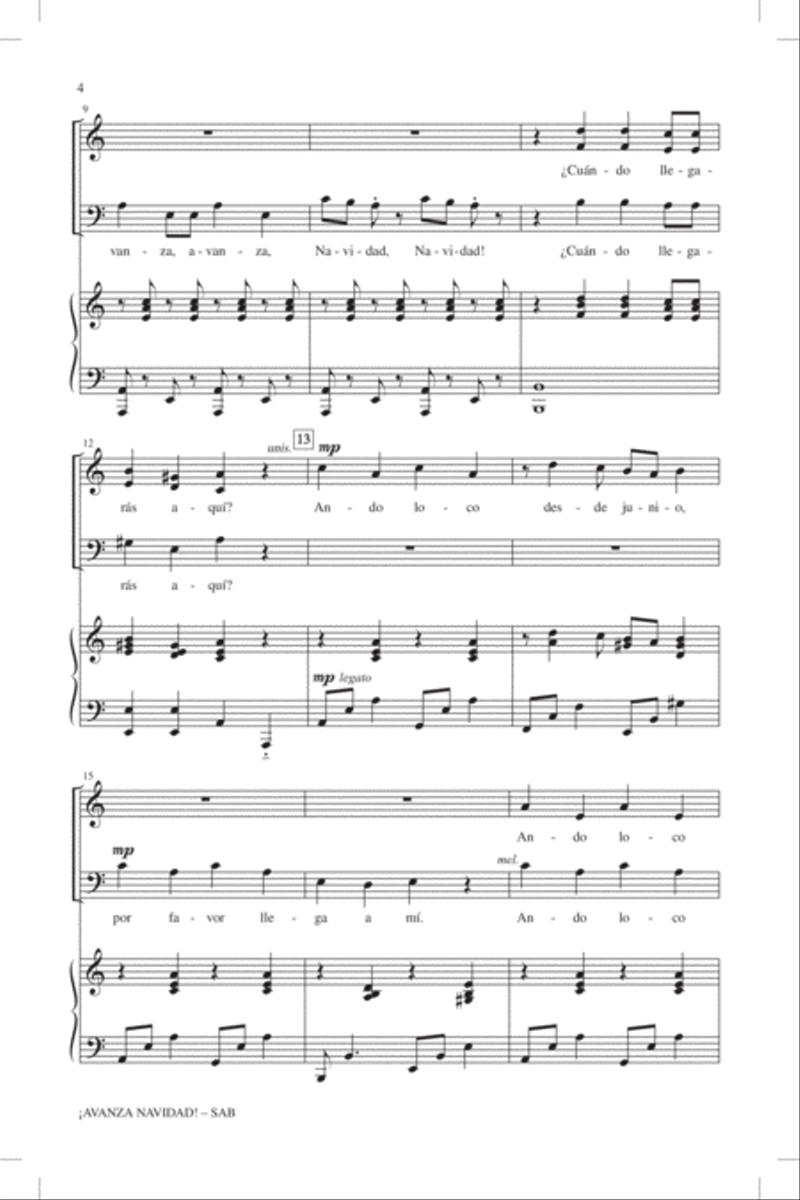 !Avanza Navidad! (Hurry, Hurry, Christmas!) 3-Part scores gallery preview page 2