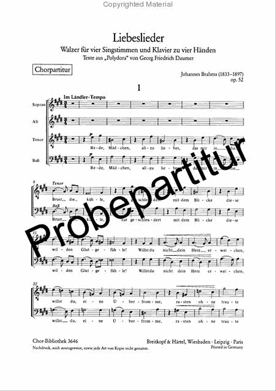 Love Songs Op. 52 4-Part scores gallery preview page 2
