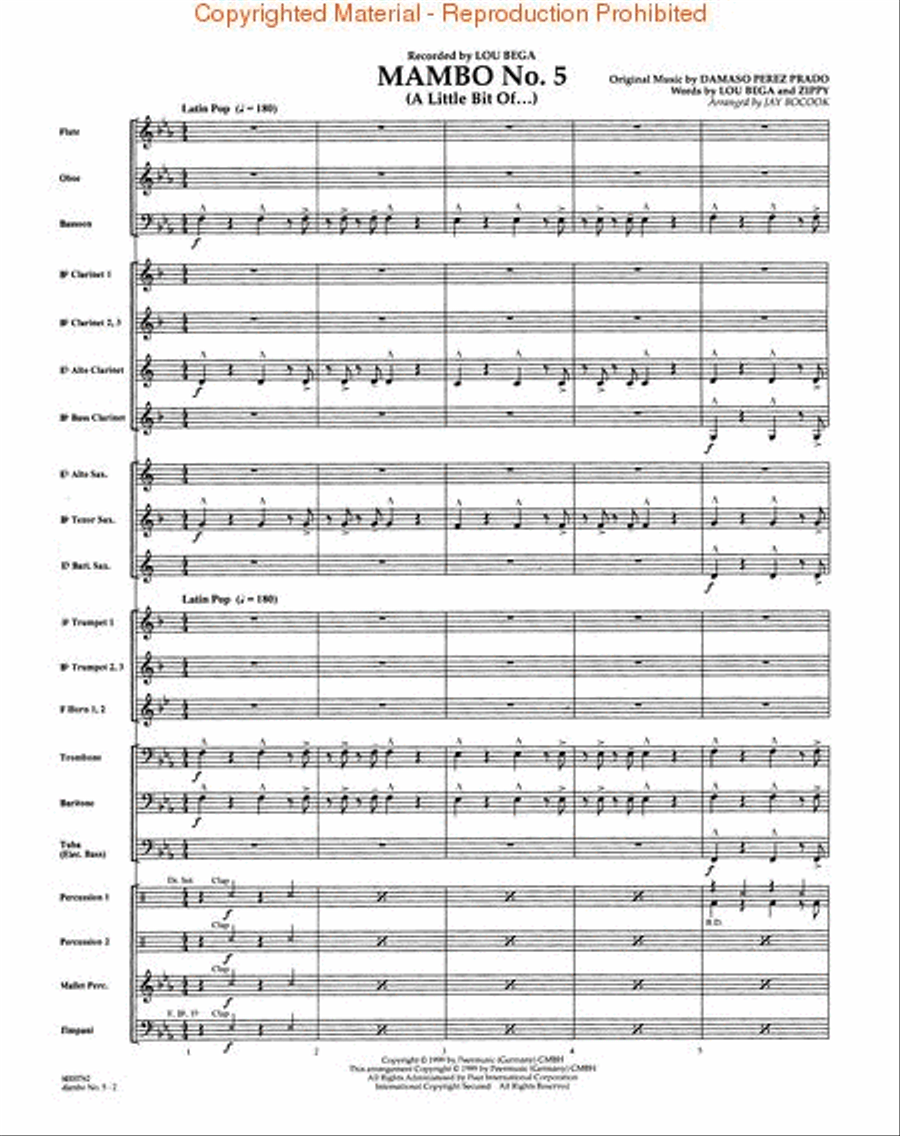 Mambo No. 5 Concert Band scores gallery preview page 2