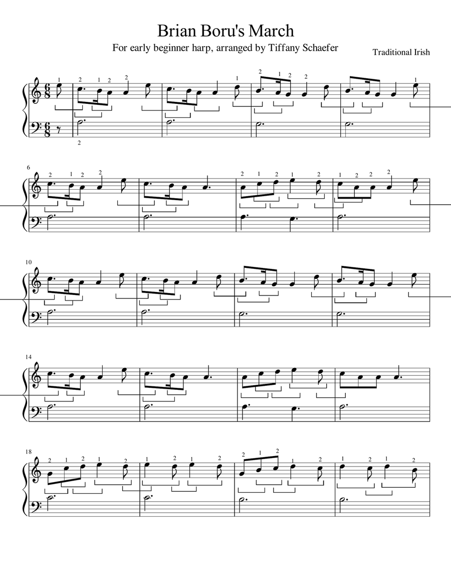 Brian Boru's March: Elementary Small Harp Harp scores gallery preview page 2