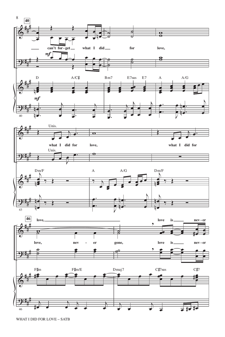 What I Did For Love (from A Chorus Line) (arr. Audrey Snyder) 4-Part scores gallery preview page 7