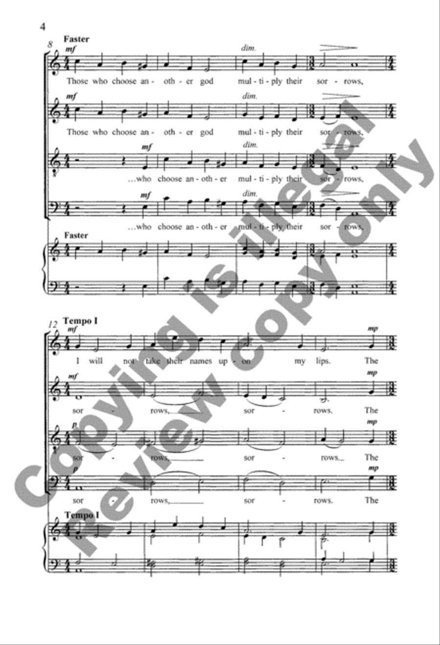 Psalm 16 4-Part scores gallery preview page 4