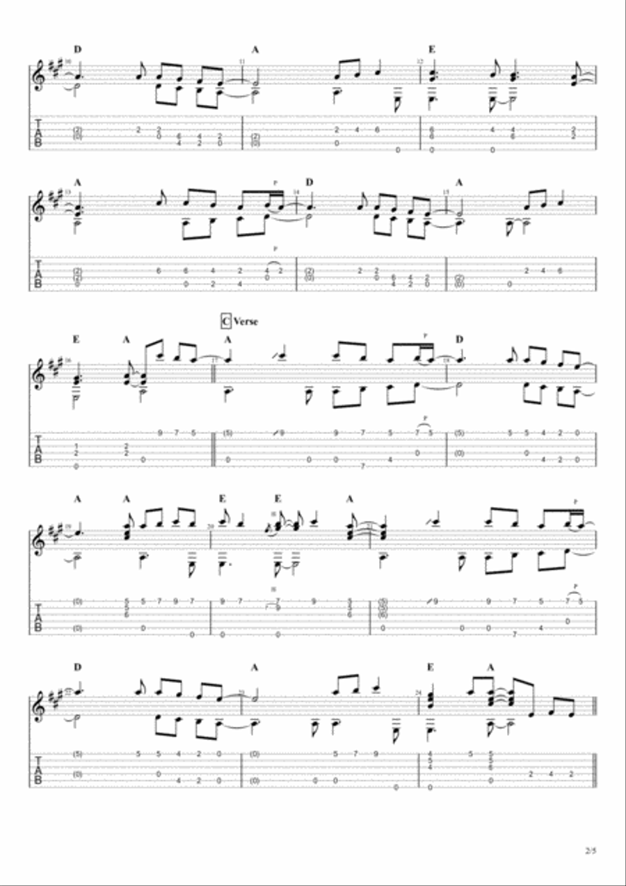 Lean On Me Guitar Tablature scores gallery preview page 2