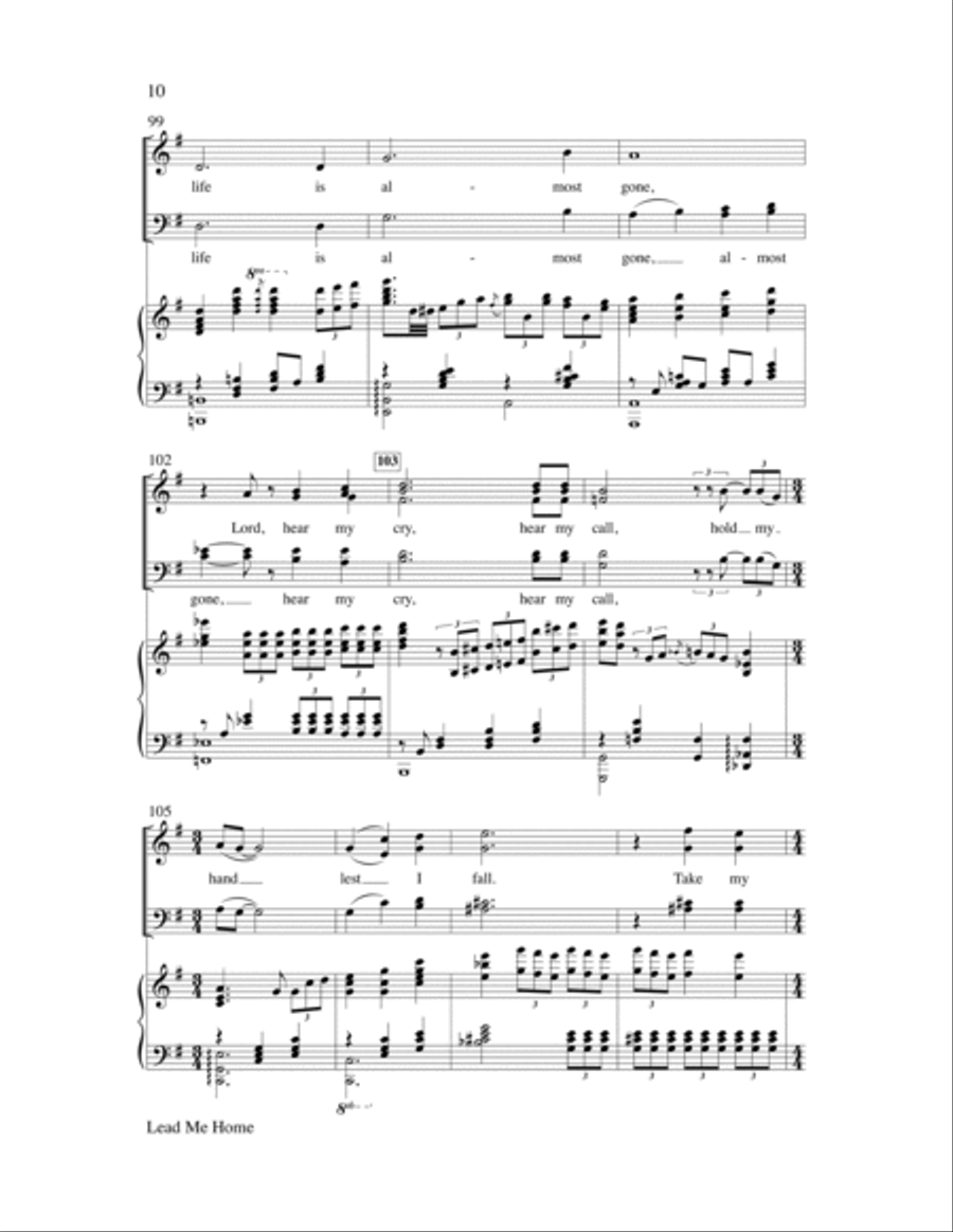 Lead Me Home (Precious Lord, Take My Hand) with Softly and Tenderl-Digital Version Choir scores gallery preview page 10