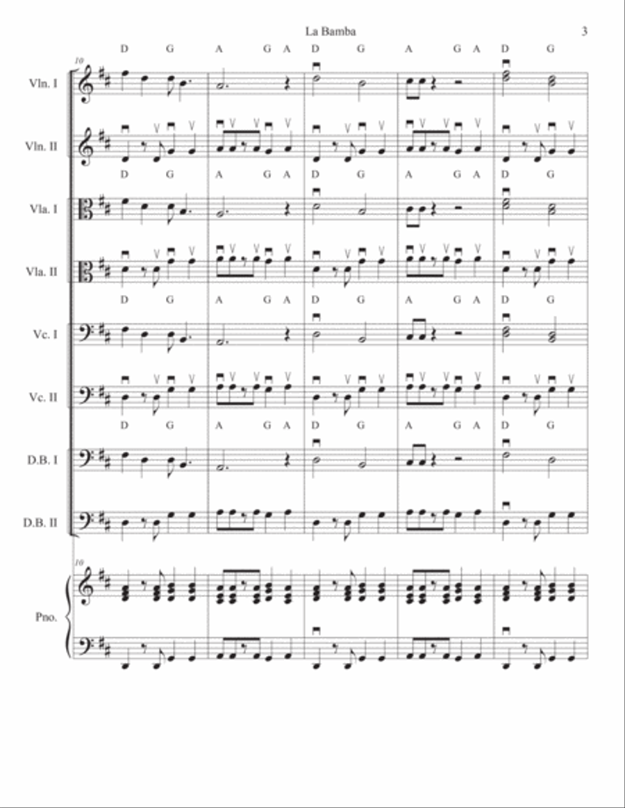 La Bamba Double Bass scores gallery preview page 3