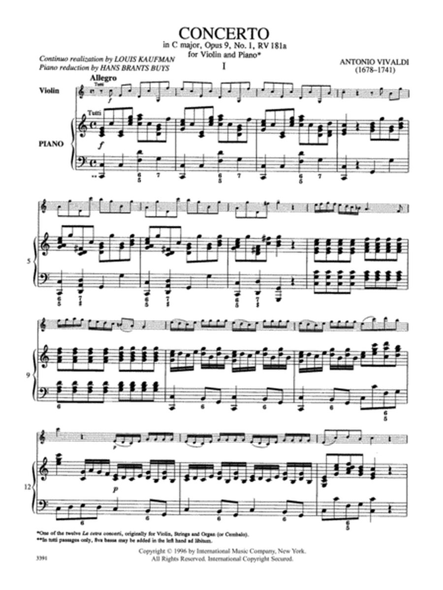 Concerto In C Major, Rv 181A (Opus 9, No. 1)
