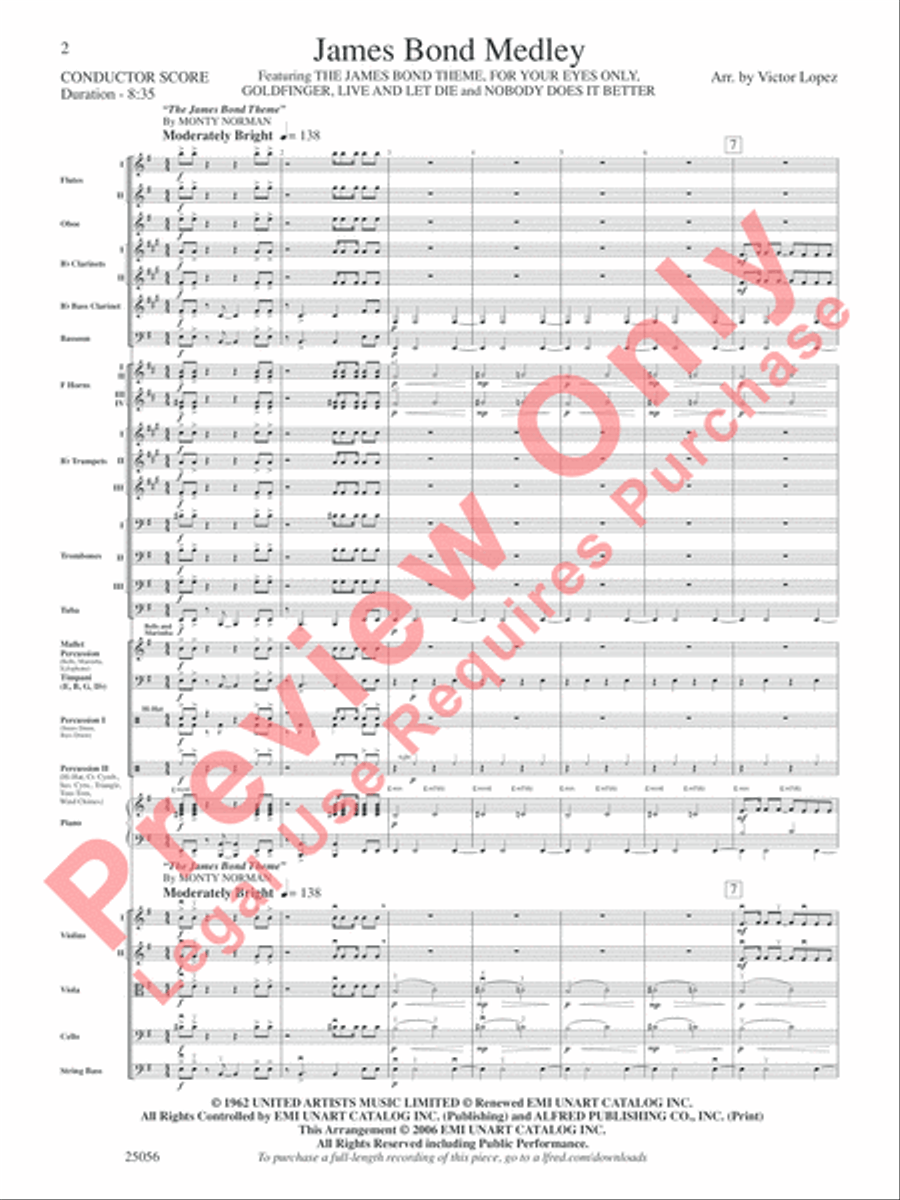 James Bond Medley Full Orchestra scores gallery preview page 3
