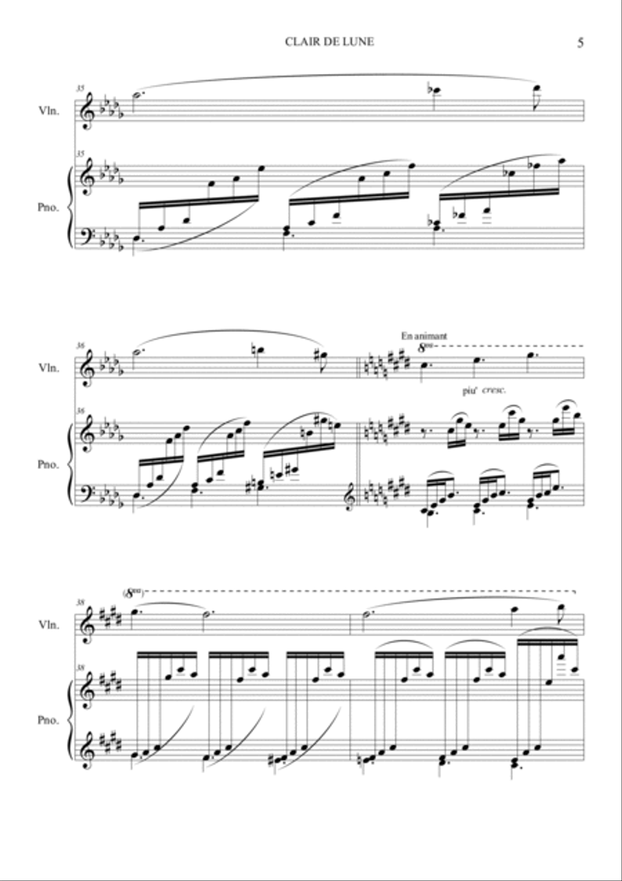 Clair de Lune Clair de Lune Violin Solo scores gallery preview page 5