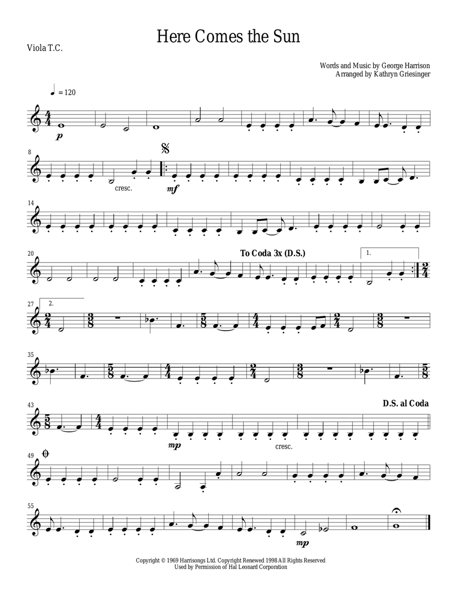 Here Comes The Sun String Quartet scores gallery preview page 4