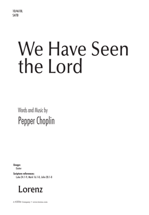 Book cover for We Have Seen the Lord