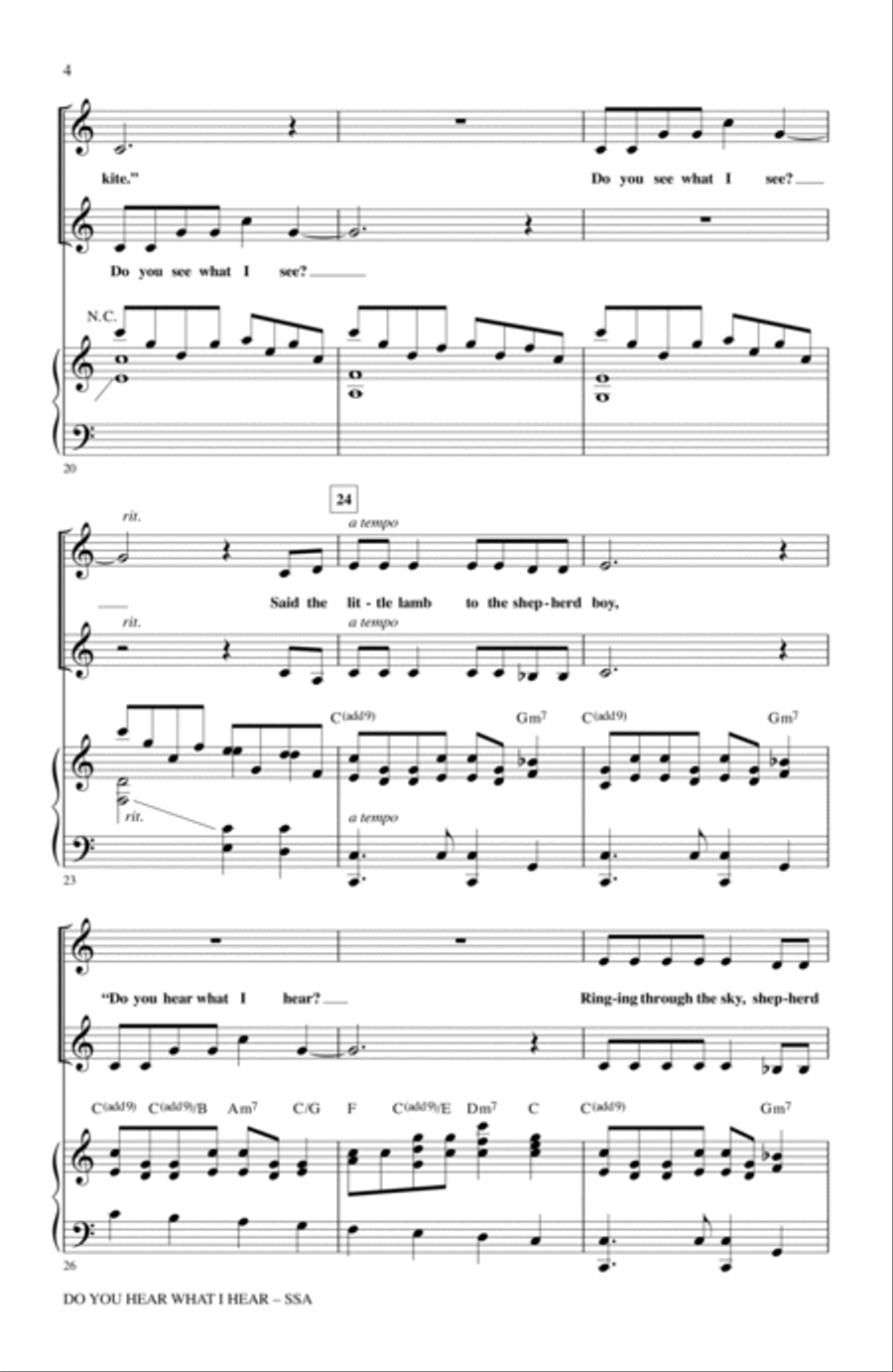 Do You Hear What I Hear (arr. Mark Brymer) SSA scores gallery preview page 3