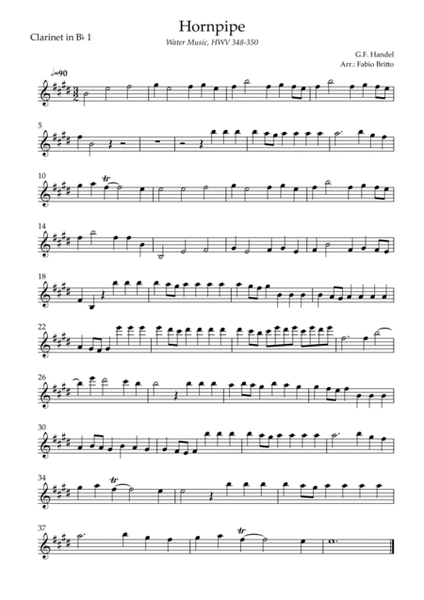 Hornpipe (G.F. Handel HWV 348-350) for Clarinet Quartet image number null