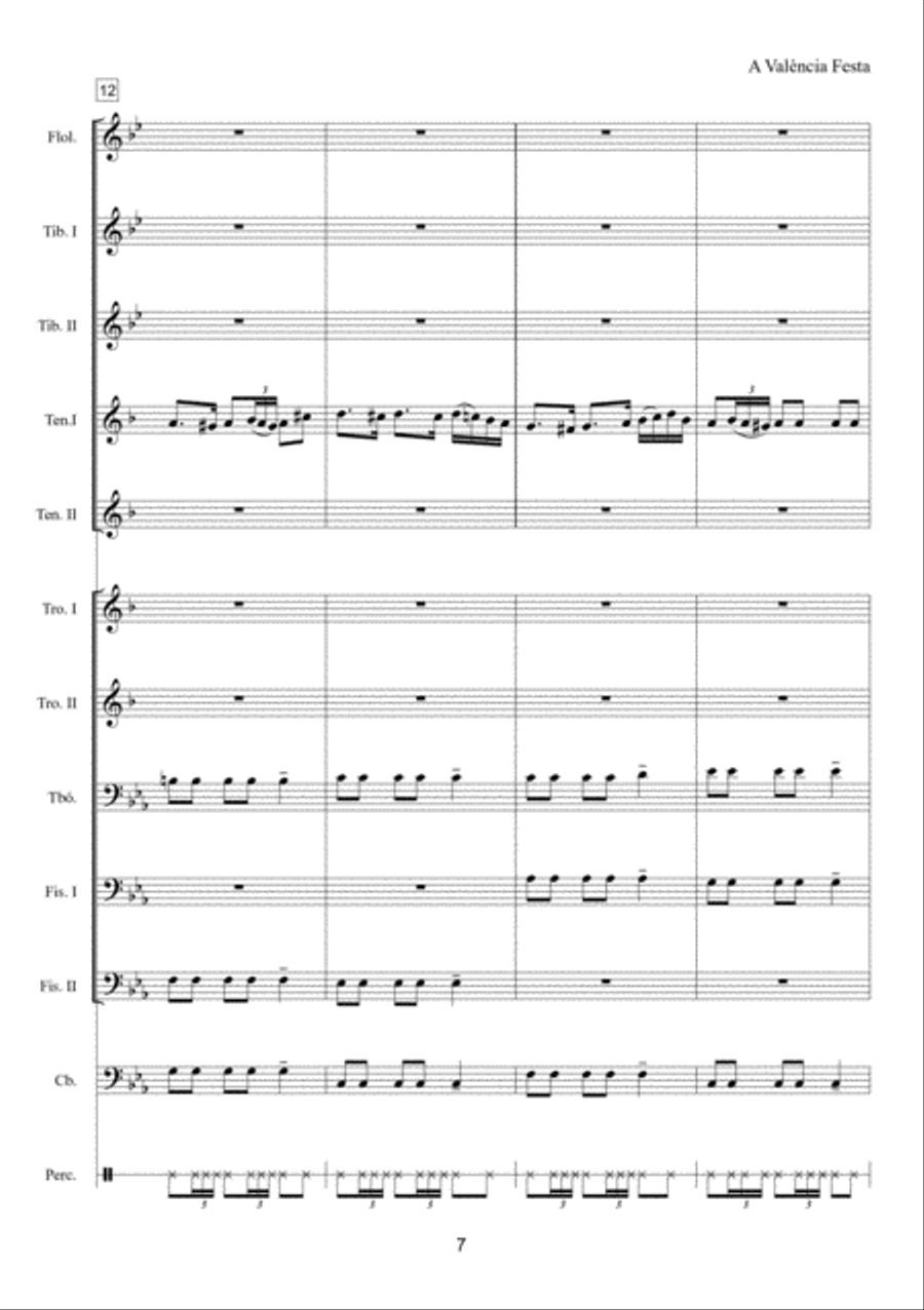 A València Festa: Ballet for Cobla, Piano and Percussion Brass Ensemble scores gallery preview page 4