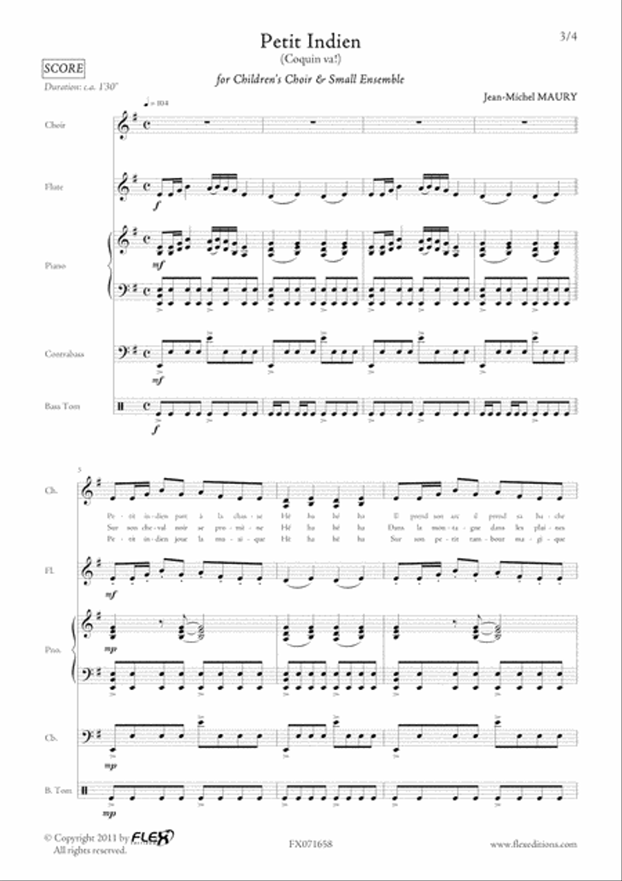 Petit Indien Children's Choir scores gallery preview page 3