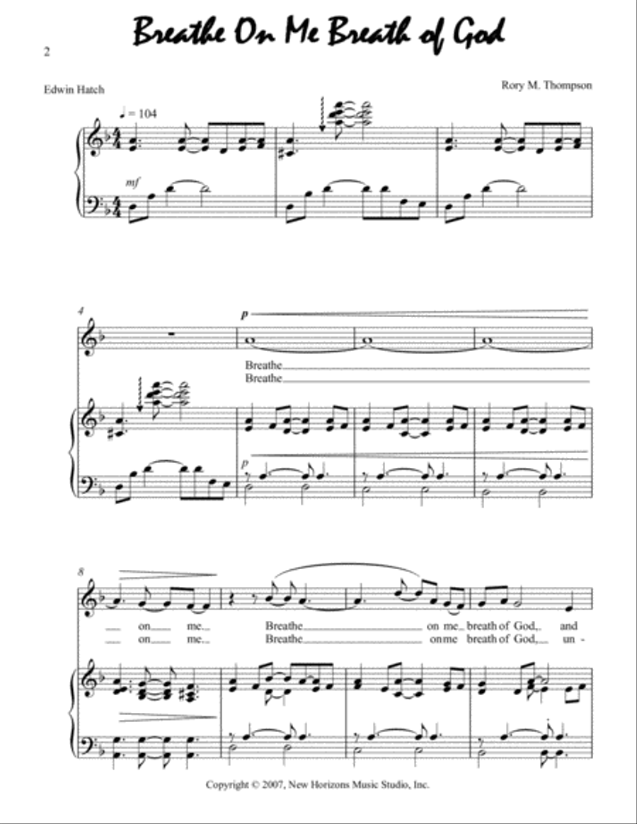 Breathe on Me, Breath of God Voice scores gallery preview page 2