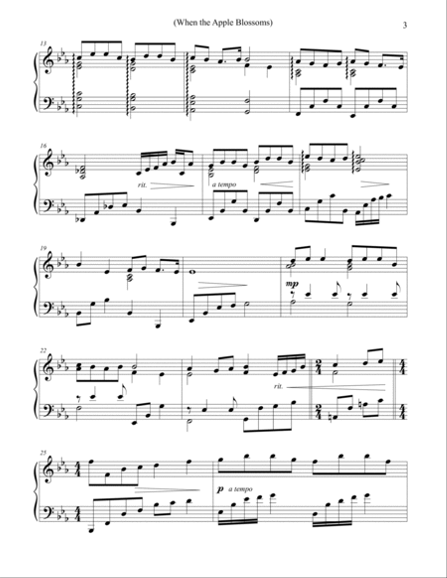 When the Apple Blossoms Piano Solo scores gallery preview page 2