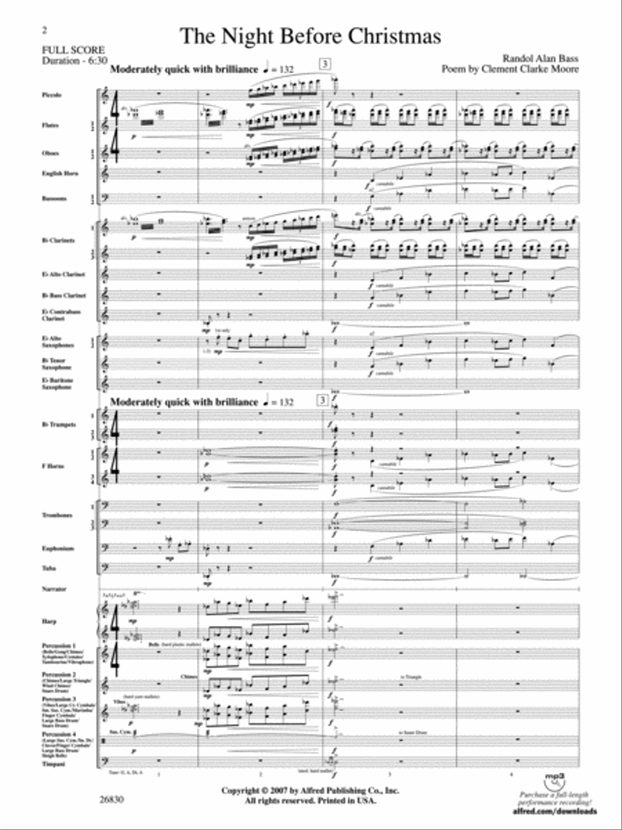The Night Before Christmas Concert Band scores gallery preview page 2