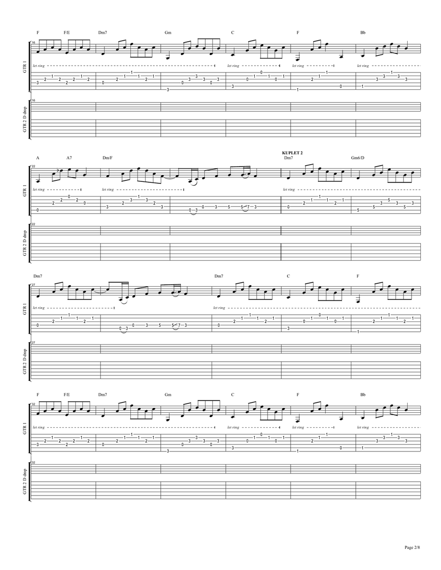 SRESHTA - SHTURCITE Cover by SLAVE FULL SCORE- Среща - Щурците Кавър партитура/таблатура: Acoustic Guitar scores gallery preview page 3