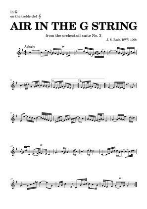 Book cover for Air on the G string in D, BWV 1068 (accompanied) - for G instruments in treble clef