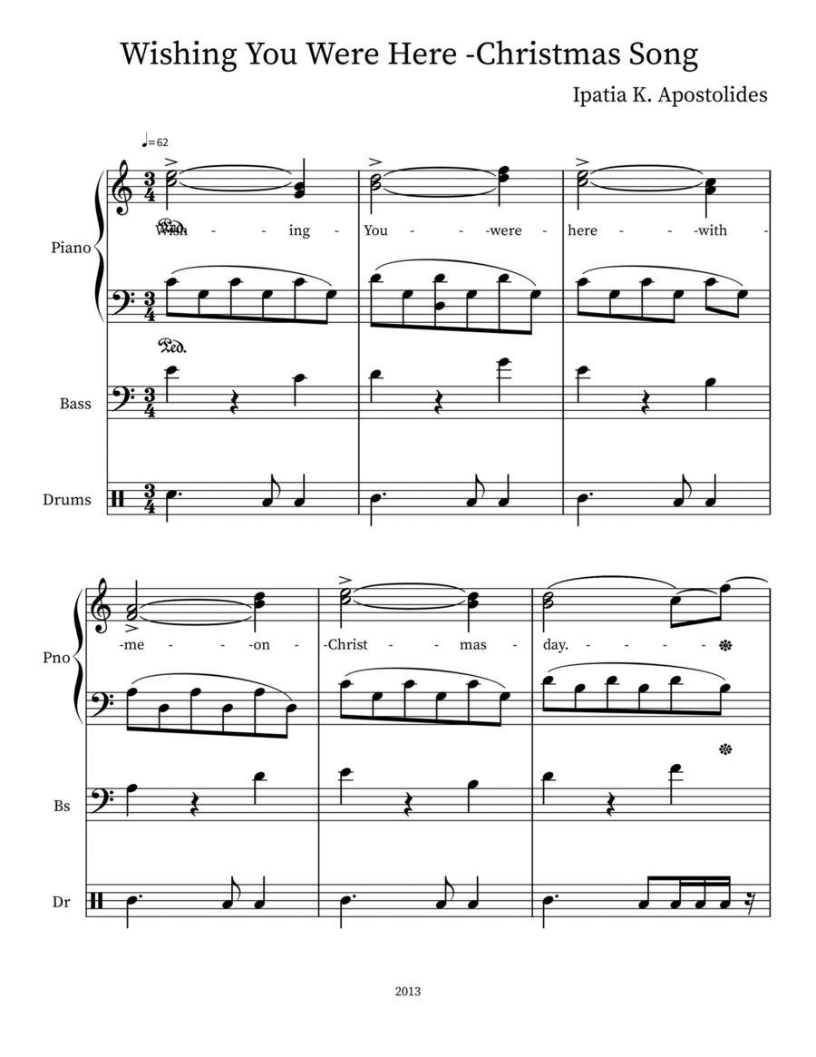 Wishing You Were Here - Christmas Song Voice scores gallery preview page 1