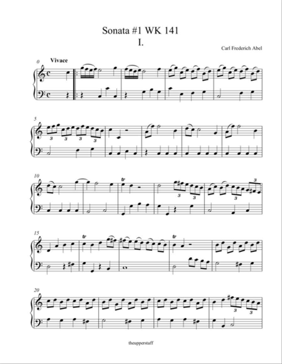 Sonata for Piano #1 WK141 Piano Method scores gallery preview page 1