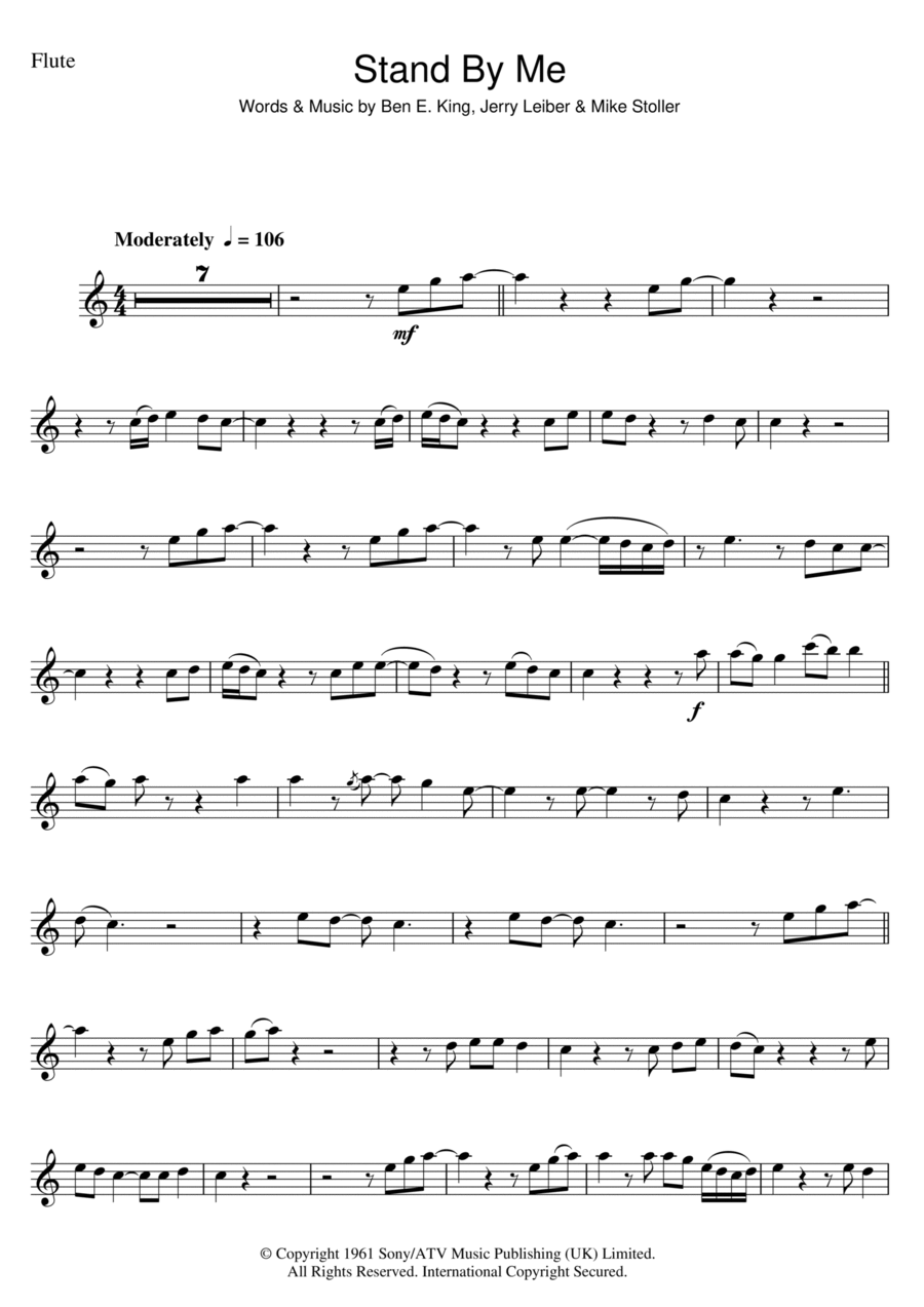 Stand By Me Flute Solo scores gallery preview page 1