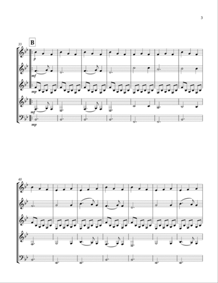 Silent Night, for wind quintet Woodwind Quintet scores gallery preview page 5