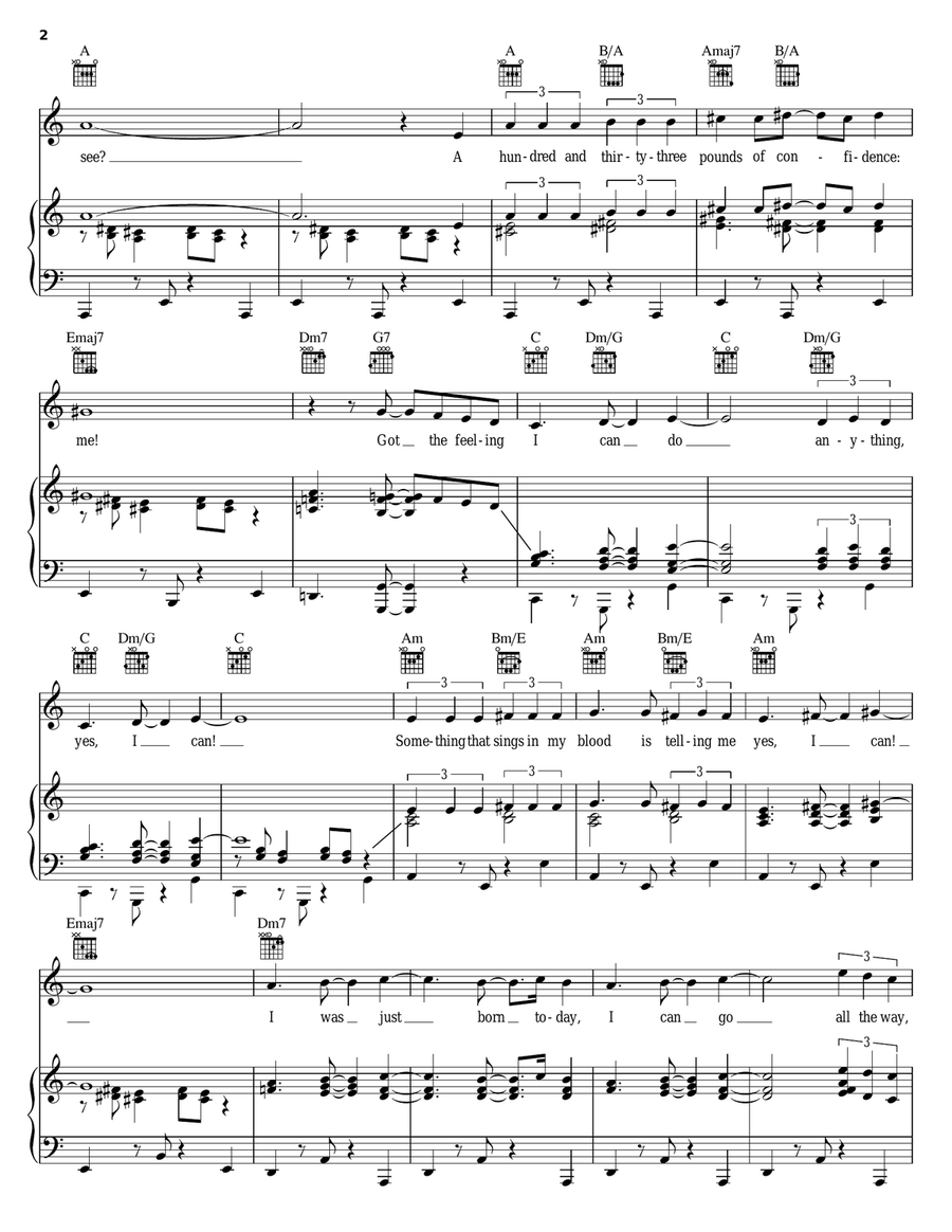 Yes I Can Piano, Vocal, Guitar scores gallery preview page 2