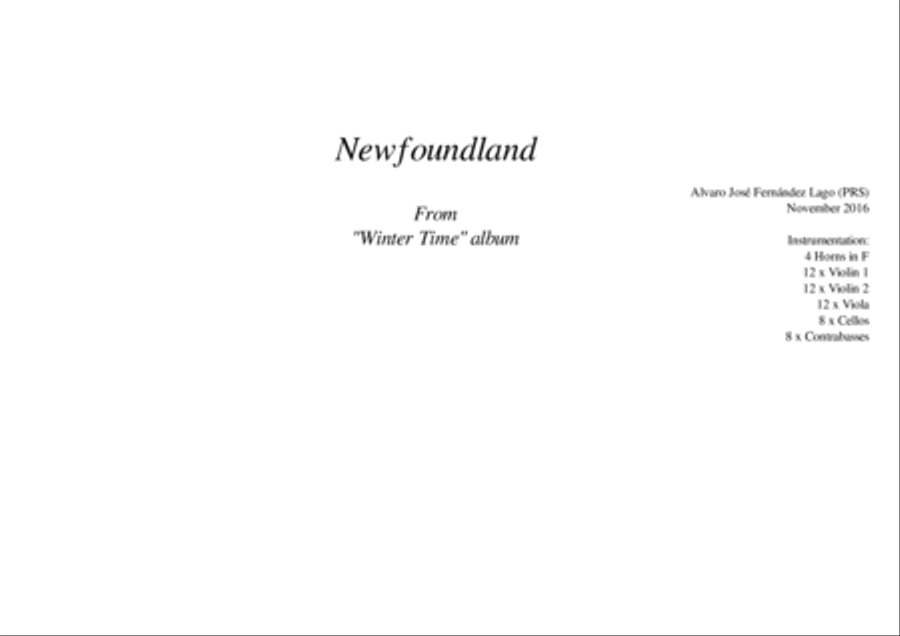 Newfoundland Chamber Orchestra scores gallery preview page 1