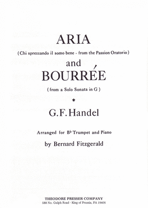Book cover for Aria (Chi sprezzando il somo bene - from the Passion Oratorio) and BourrTe (from a Solo Sonata in G)