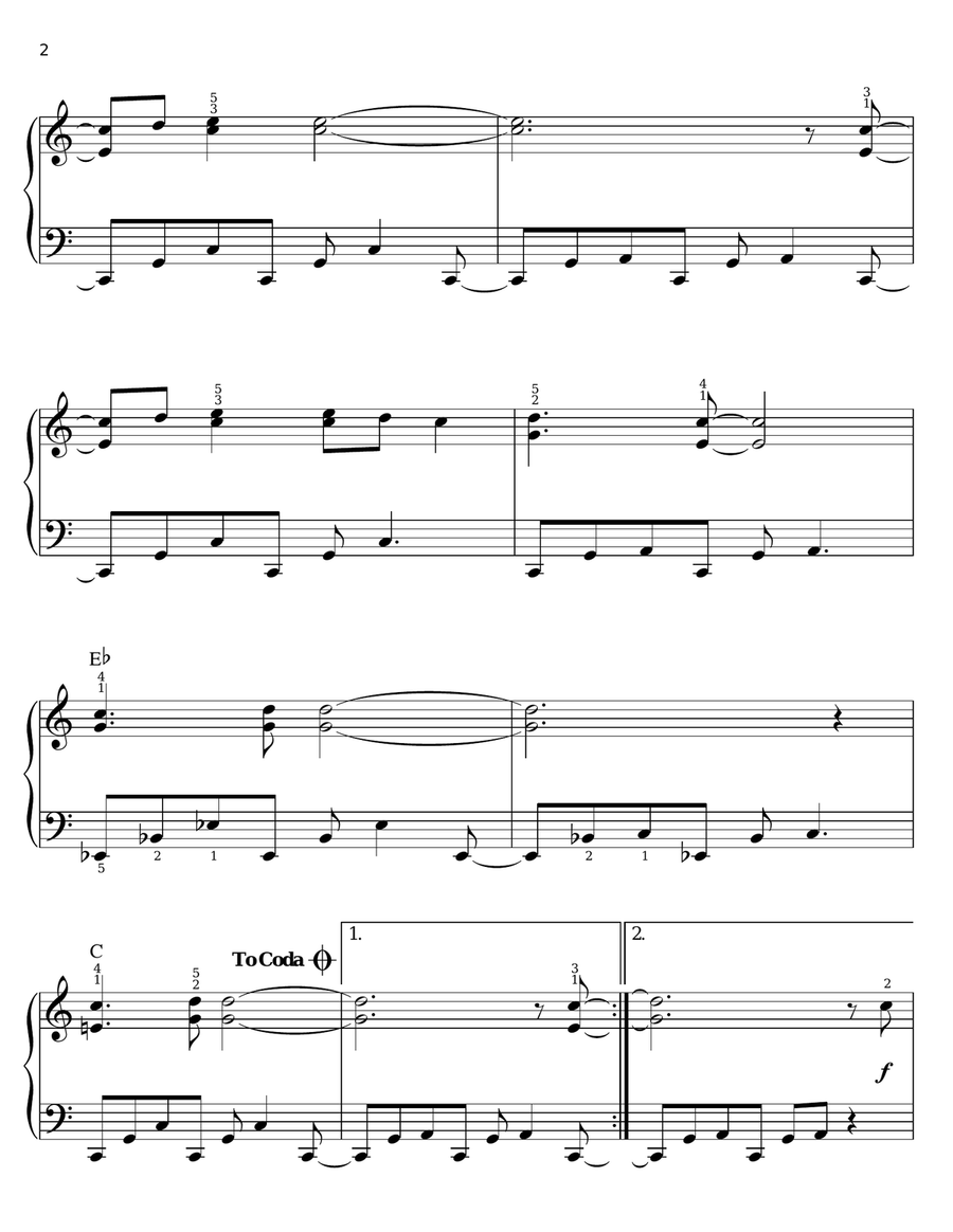 Linus And Lucy (arr. Phillip Keveren) Easy Piano scores gallery preview page 2