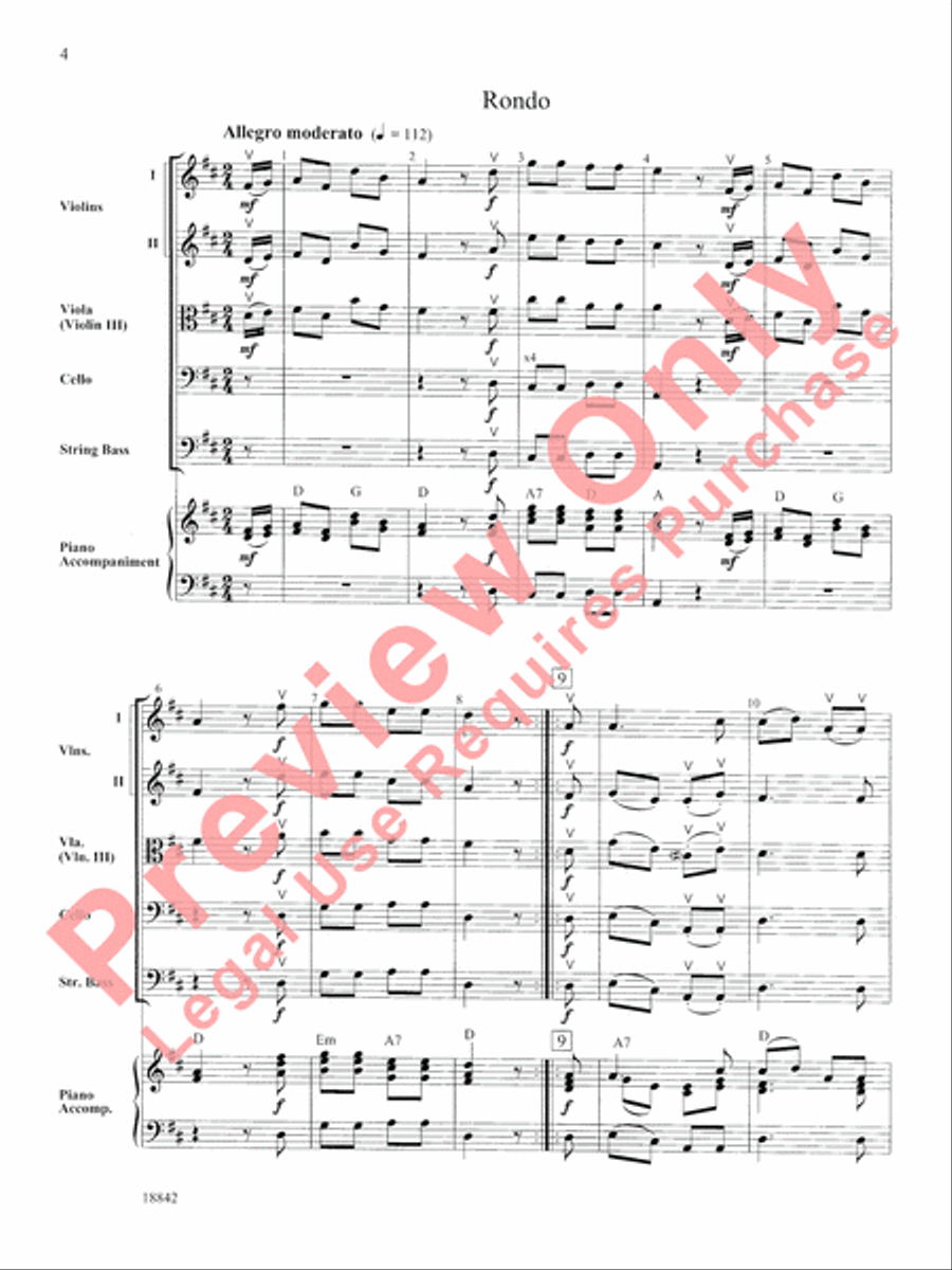 Mozart Minuet and Rondo String Orchestra scores gallery preview page 5