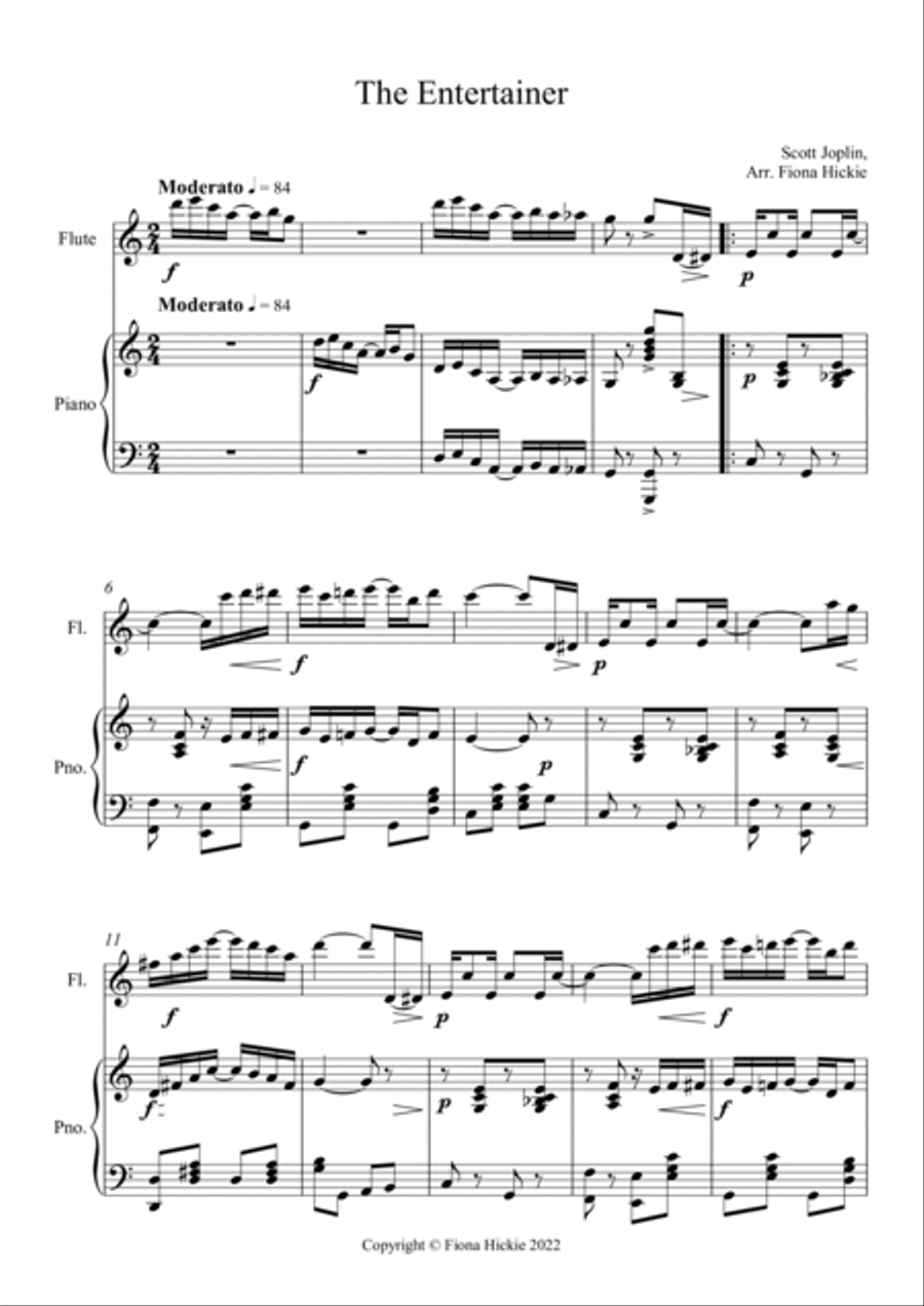 The Entertainer Flute Solo scores gallery preview page 2