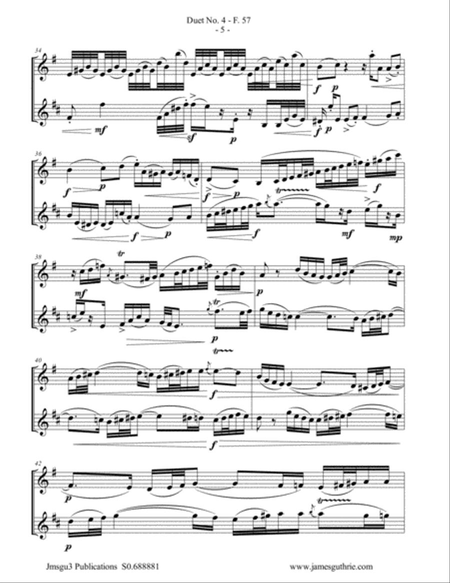 WF Bach: Duet No. 4 for Oboe & English Horn Woodwind Duet scores gallery preview page 5