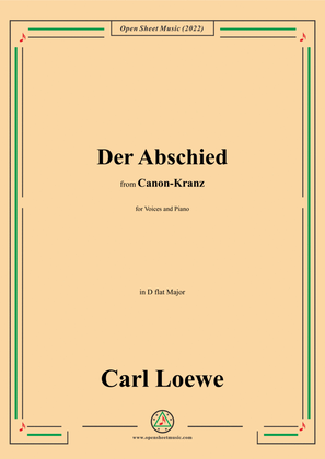 Book cover for Loewe-Der Abschied,in D flat Major