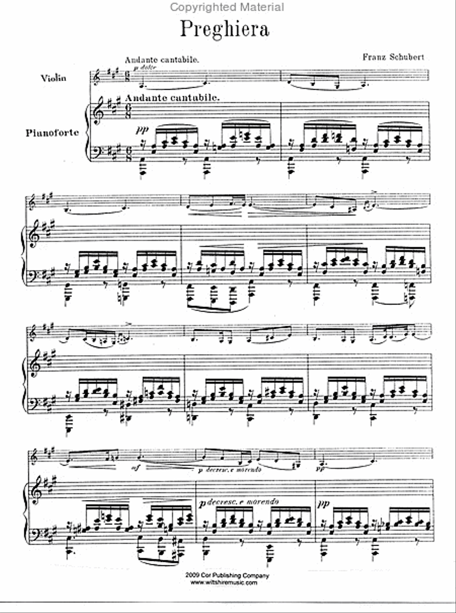 Preghiera (Prayer) Violin Solo scores gallery preview page 2