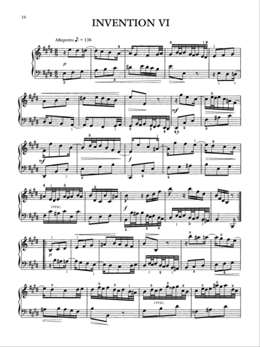 Two- and Three-Part Inventions Piano Solo scores gallery preview page 3