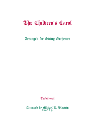 The Children's Carol (The Coventry Carol)