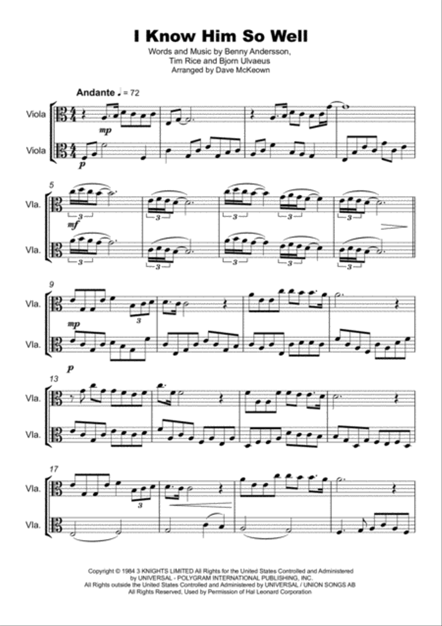 I Know Him So Well String Duet scores gallery preview page 2