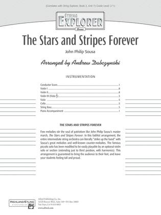 The Stars and Stripes Forever: Score