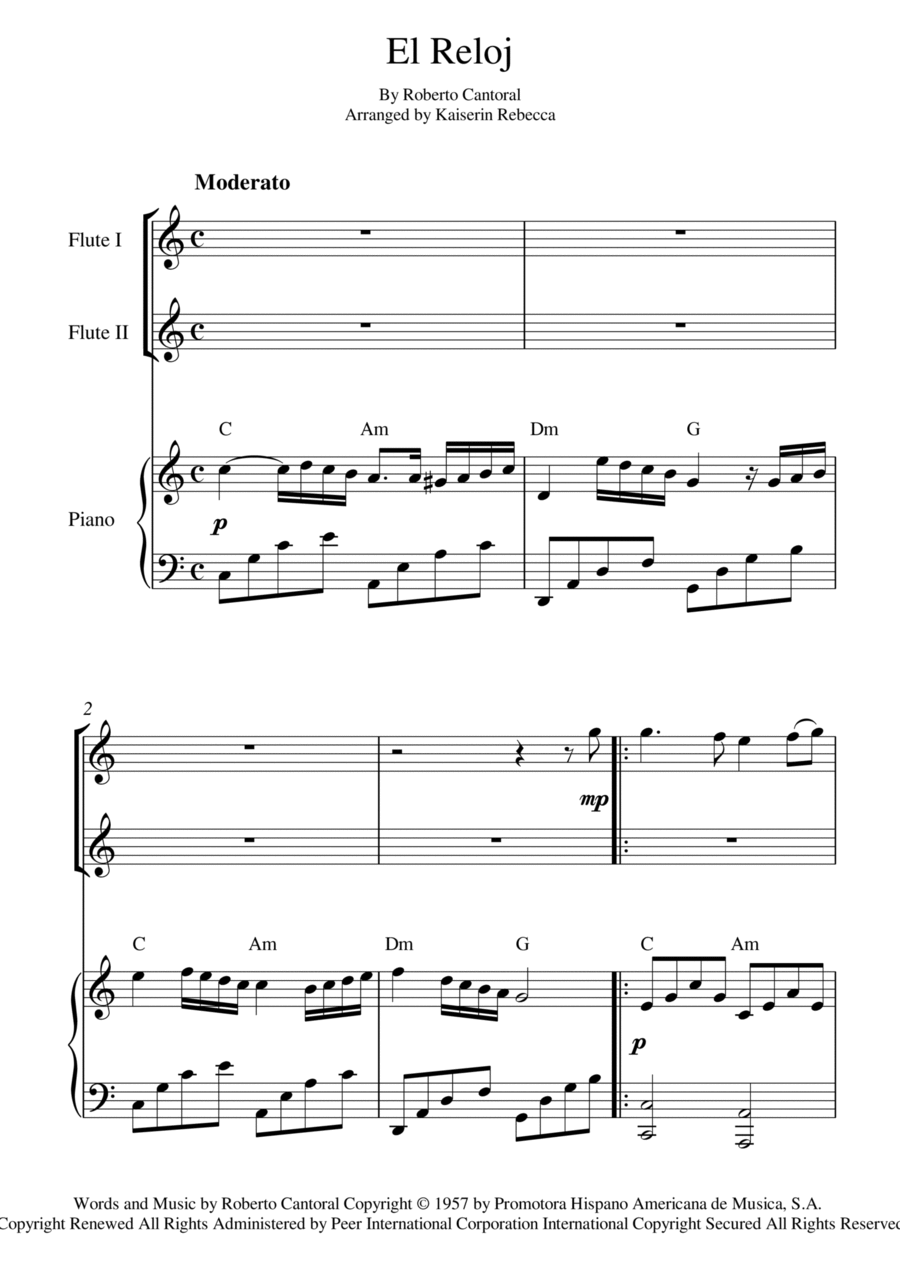 El Reloj Woodwind Duet scores gallery preview page 1