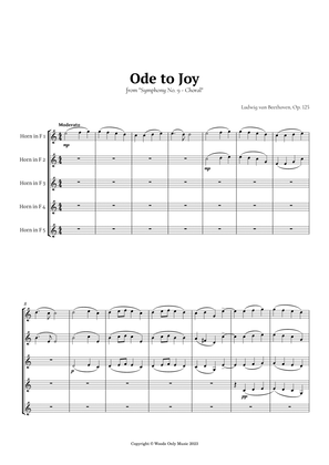 Book cover for Ode to Joy by Beethoven for French Horn Quintet