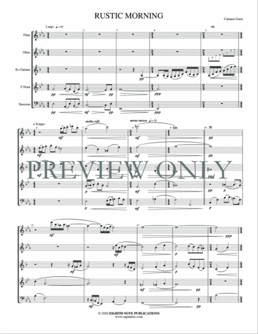 Rustic Morning Woodwind Quintet scores gallery preview page 3