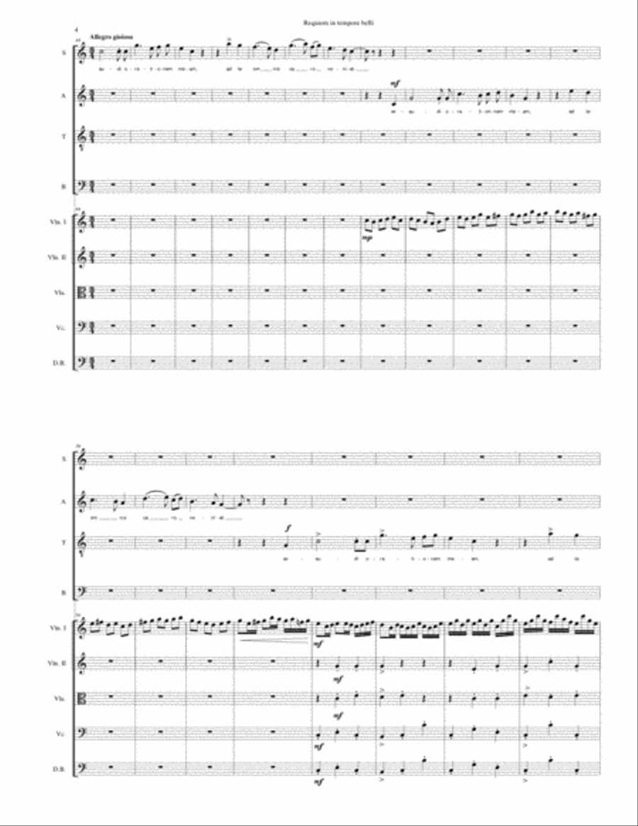 Requiem in tempore belli (Requiem in Time of War) for SATB choir and strings 4-Part scores gallery preview page 4