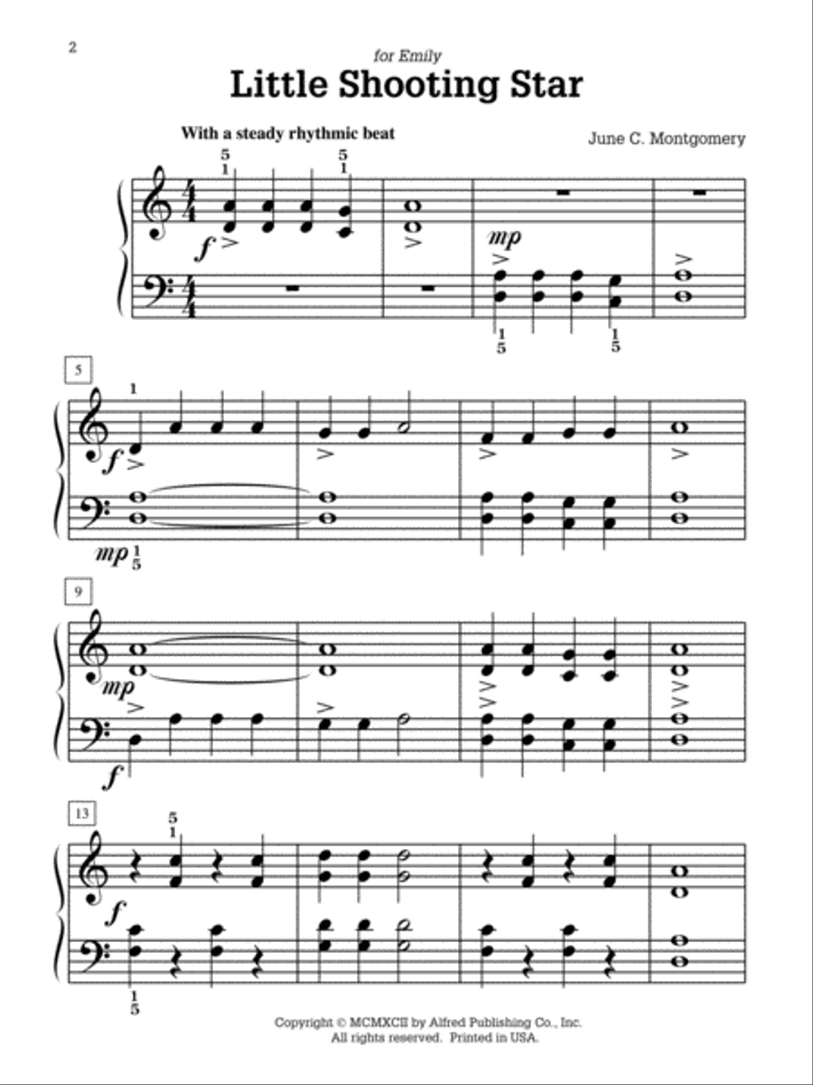 Little Shooting Star - Piano Solo Piano Method scores gallery preview page 1