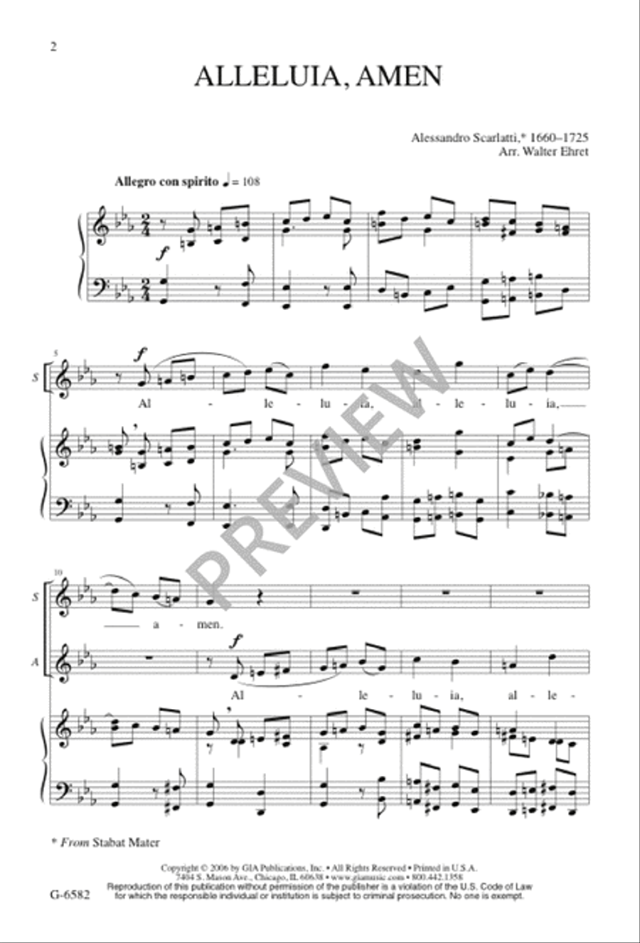 Alleluia, Amen Alleluia, Amen 4-Part scores gallery preview page 2