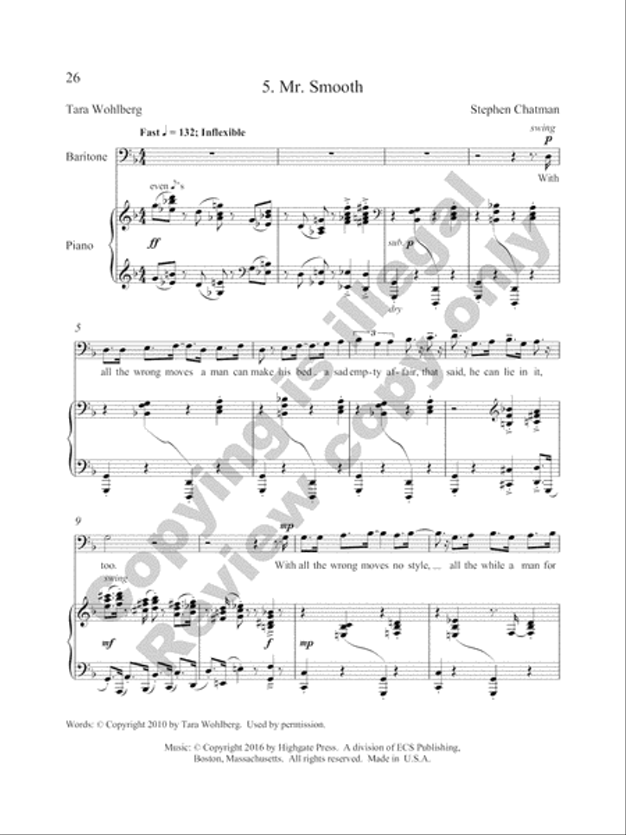 Five Love Songs for High Baritone Voice and Piano High Voice scores gallery preview page 34