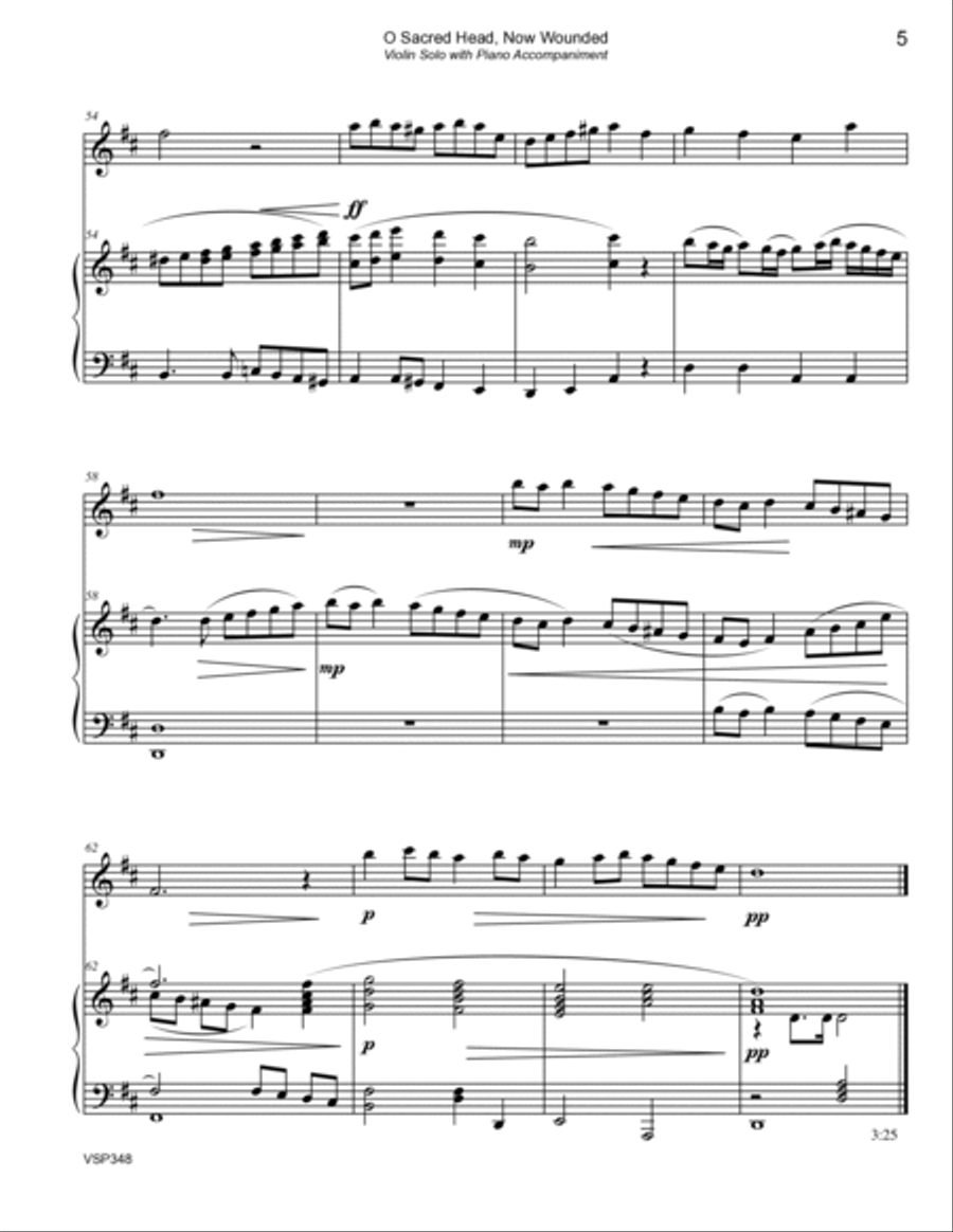 O SACRED HEAD NOW WOUNDED - Violin Solo with Piano Accompaniment Violin Solo scores gallery preview page 5