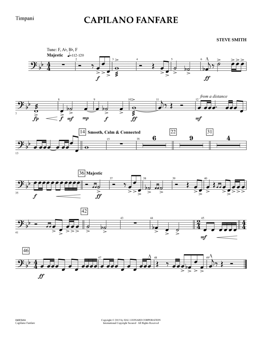 Capilano Fanfare (Digital Only) - Timpani Concert Band scores gallery preview page 1